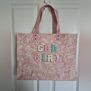 Pink Floral Tote Bag